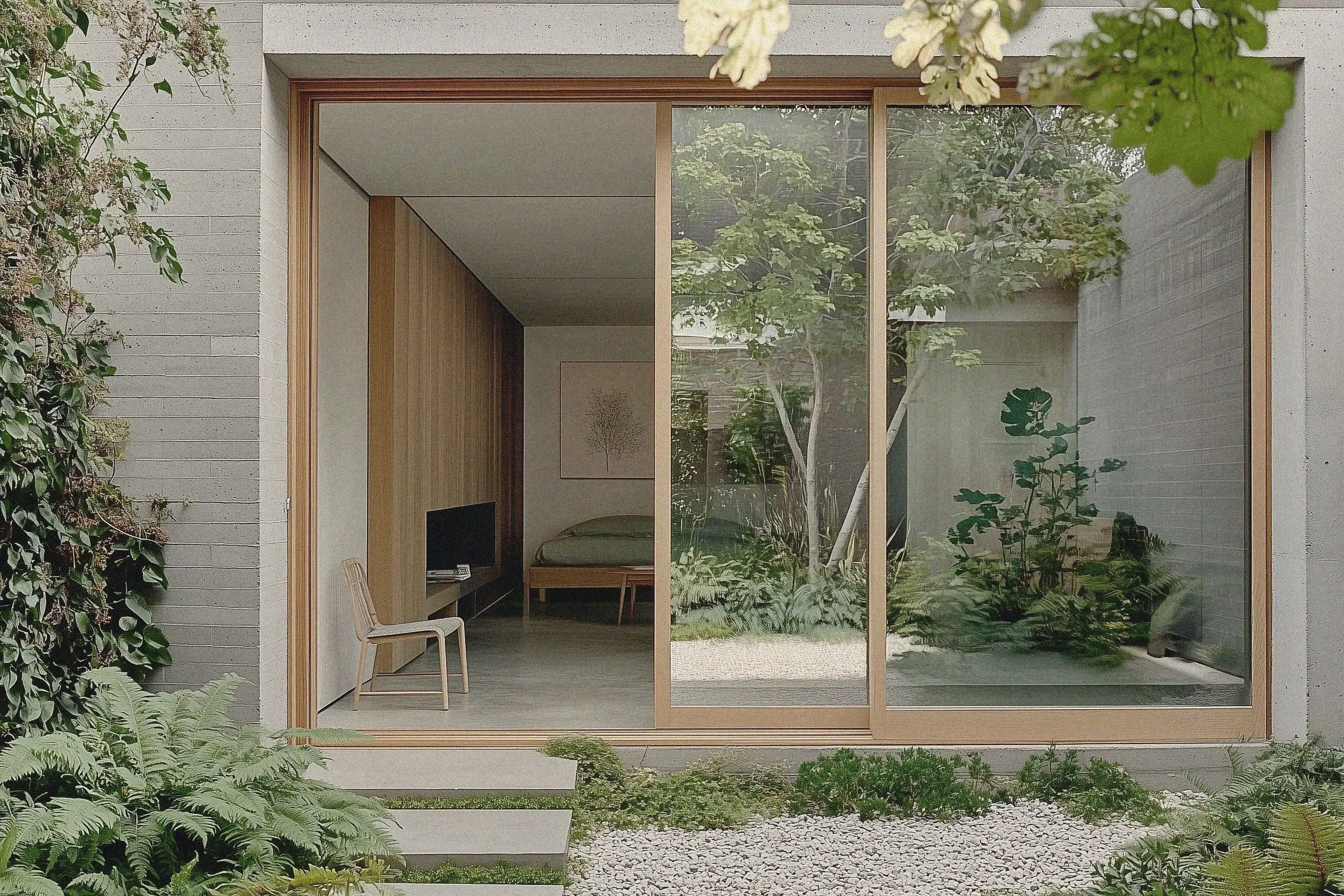 Brunswick East Courtyard detail - Japanese-inspired planting and fernery