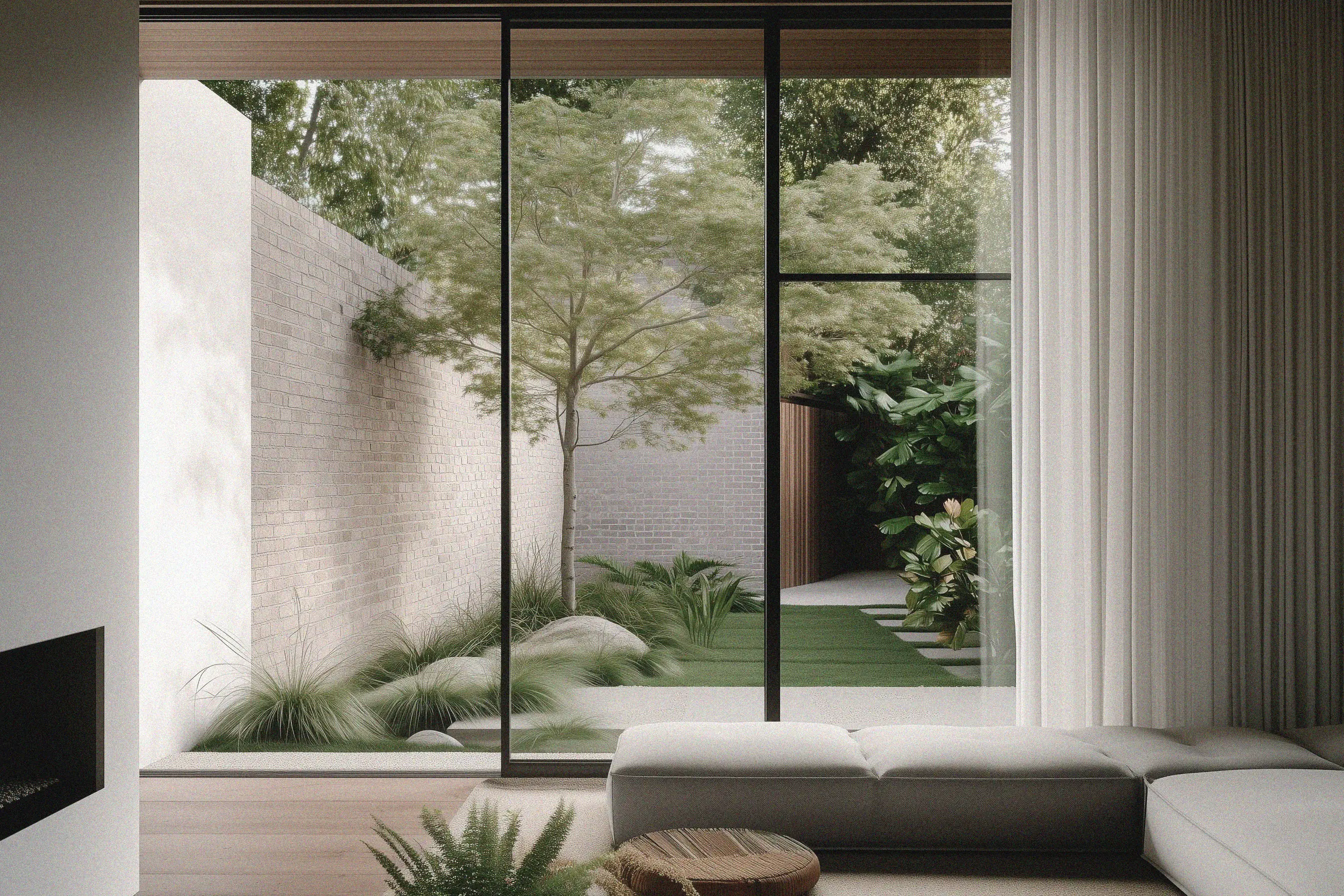 Northcote Laneway detail - courtyard garden and heritage brickwork